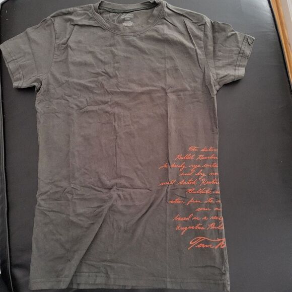 Bulleit Bourbon Branded Gray T-Shirt with Orange Script - Picture 1 of 8